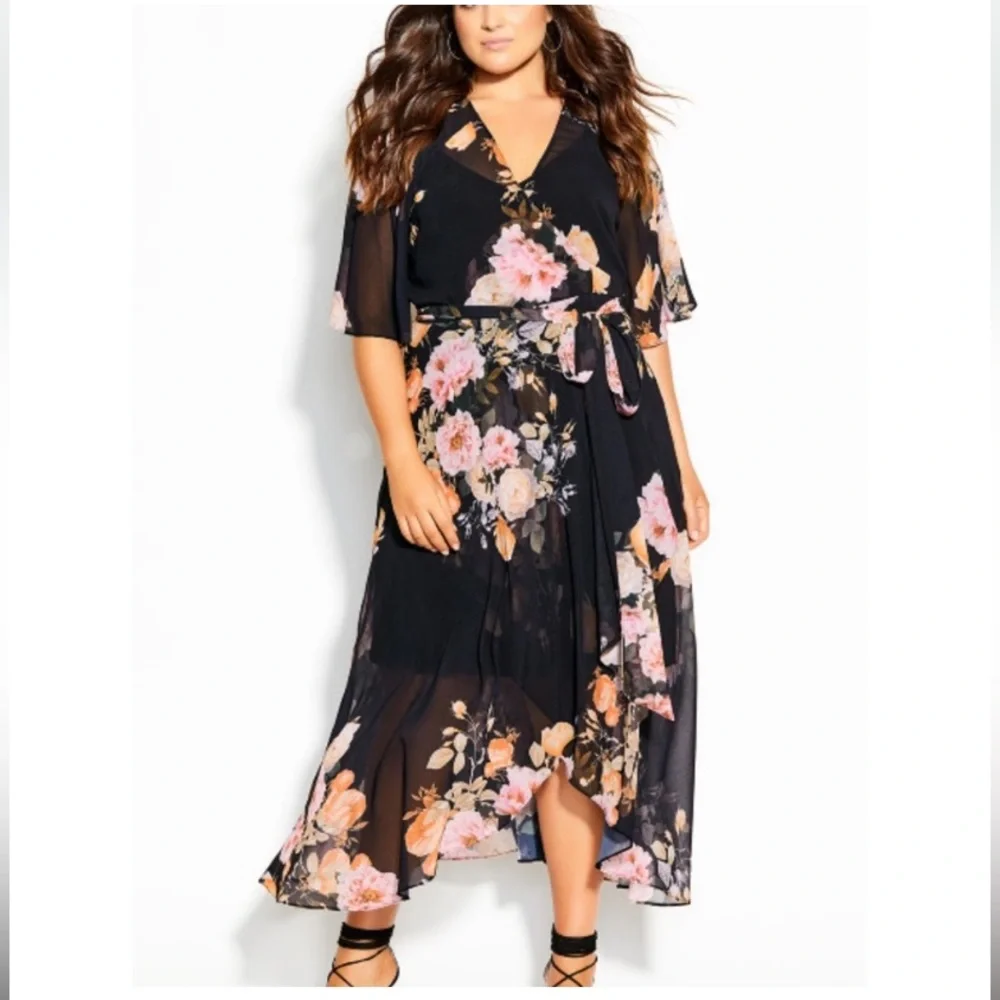 Gorgeous City Chic Tuscan Rose True Wrap dress - Picture 8 of 8